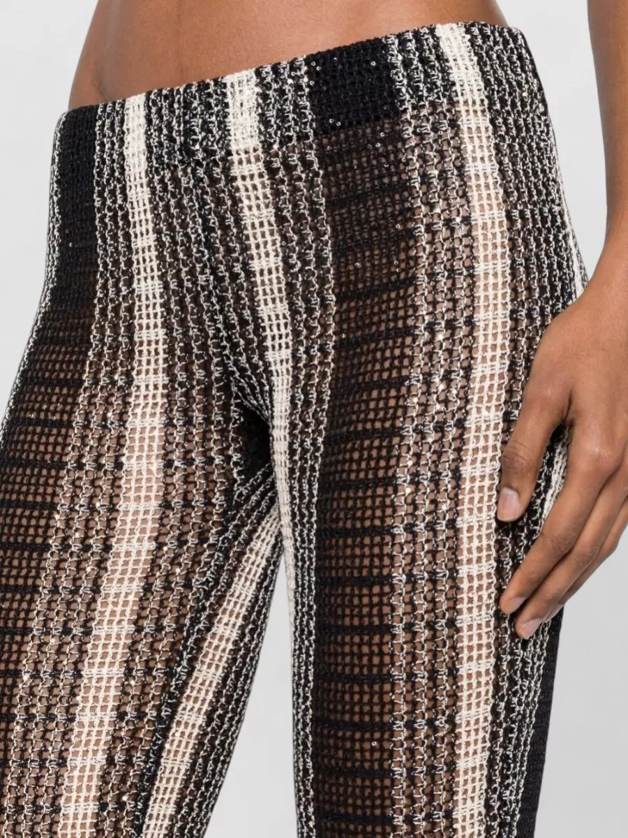Missoni Striped Open-Knit Sequin-Embellished Trousers