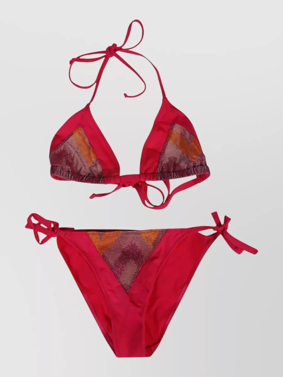 Feel Me Fab Triangle Bikini Set Adjustable Straps Ties