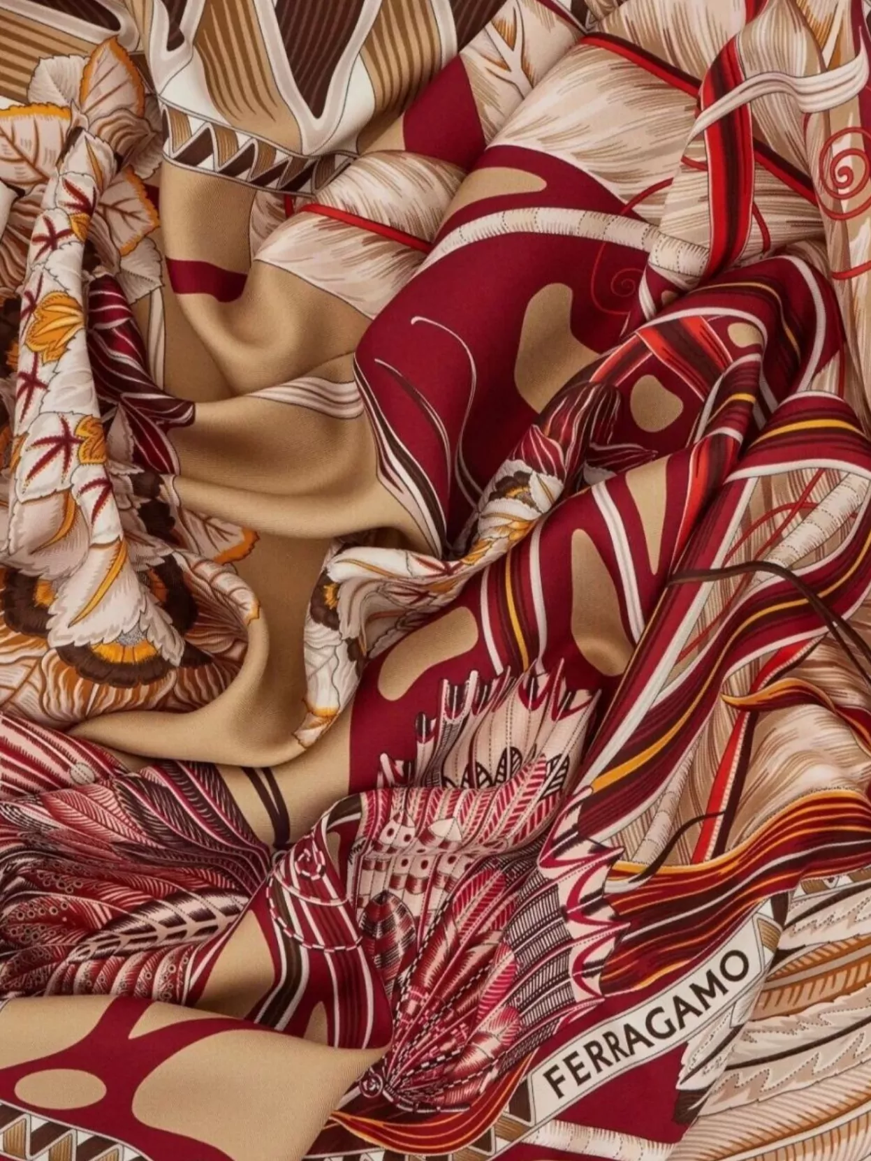 Ferragamo Giada Print Silk Scarf