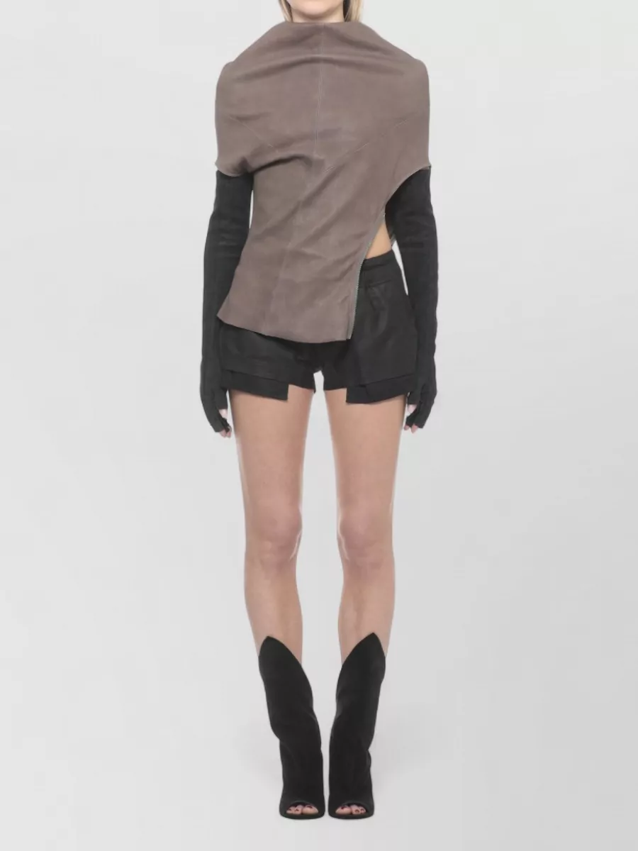 Rick Owens Leather High-Neck Sleeveless Top