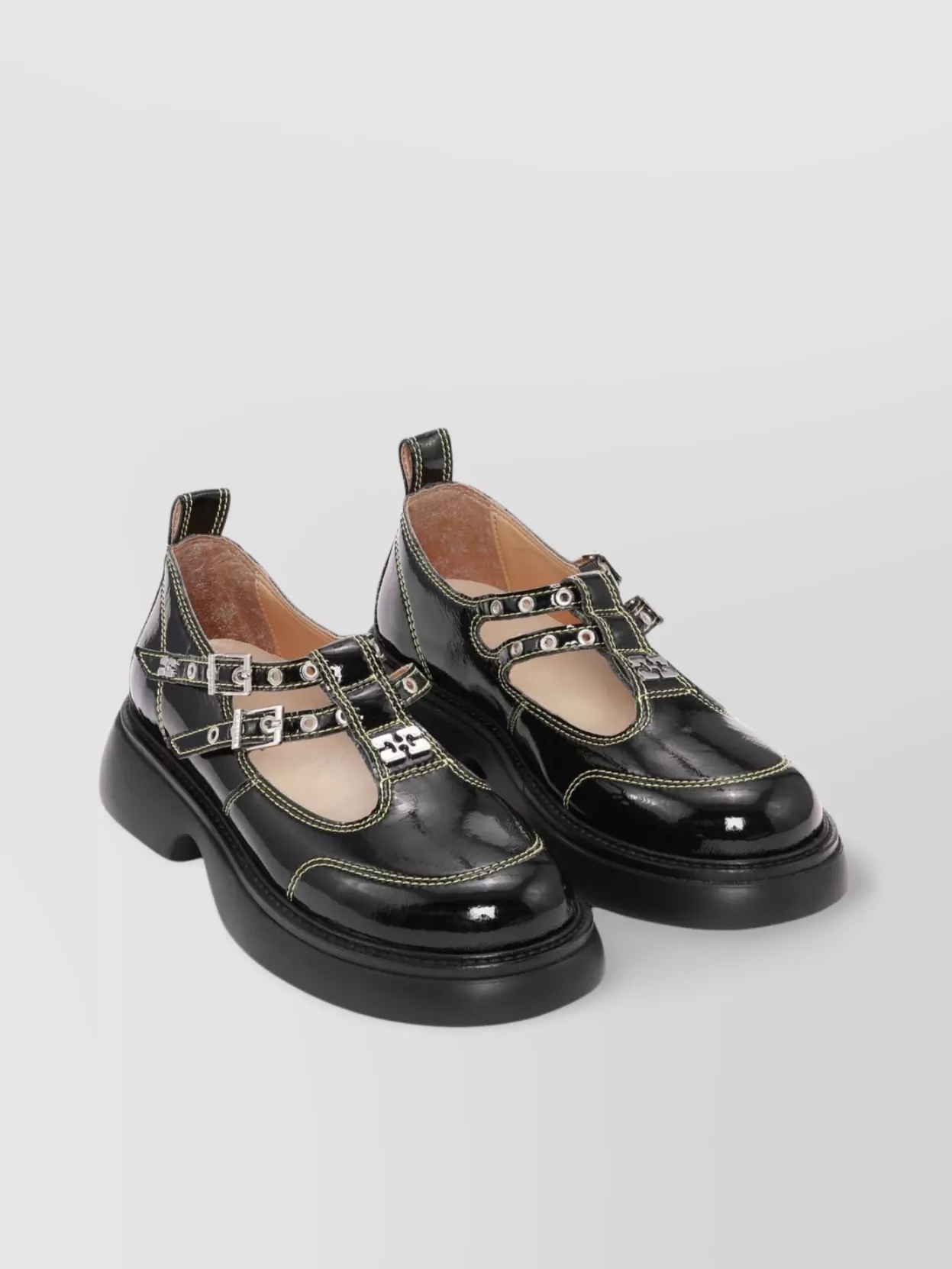 Ganni Loafers Buckle Round Toe