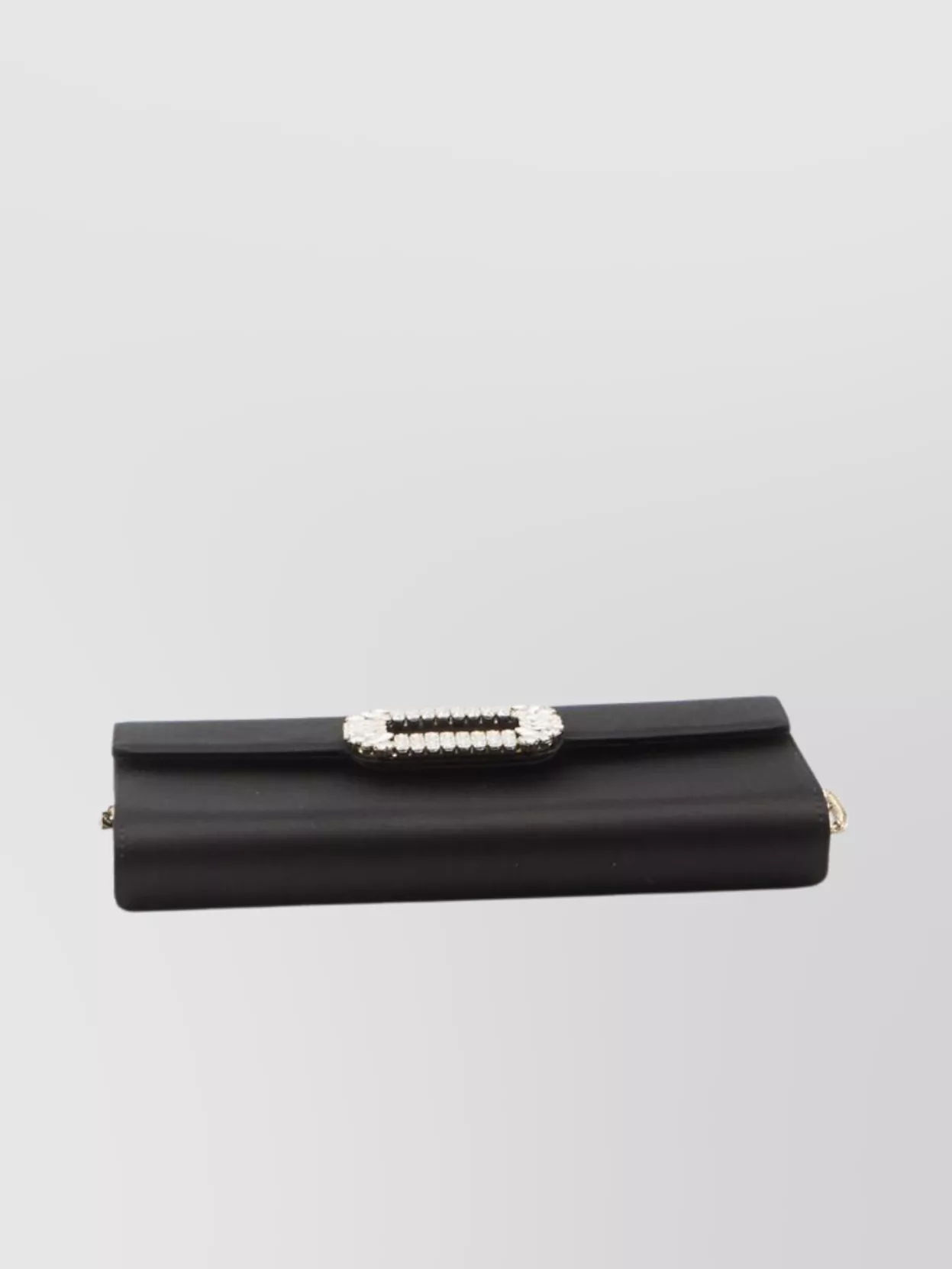 Roger Vivier Crystal Buckle Satin Clutch Bag