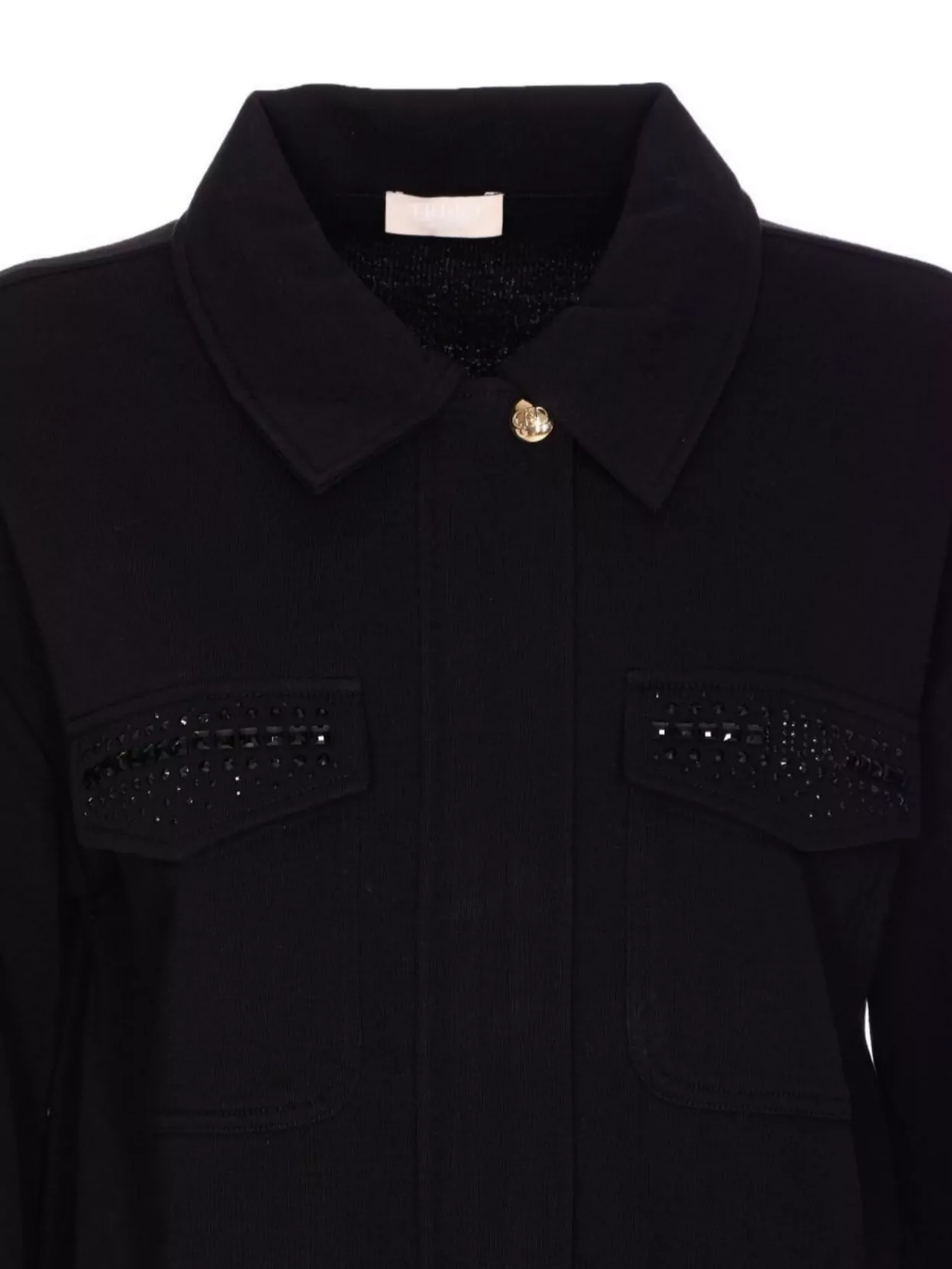 Liu •jo Sweatshirt With Collared Neck And Studded Pockets