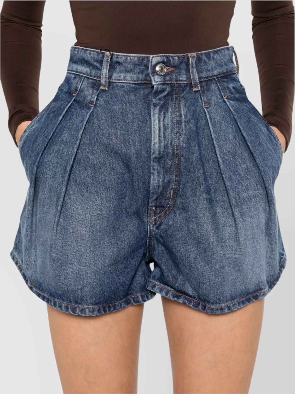 Sportmax Pleated High-Waisted Shorts Belt Loops