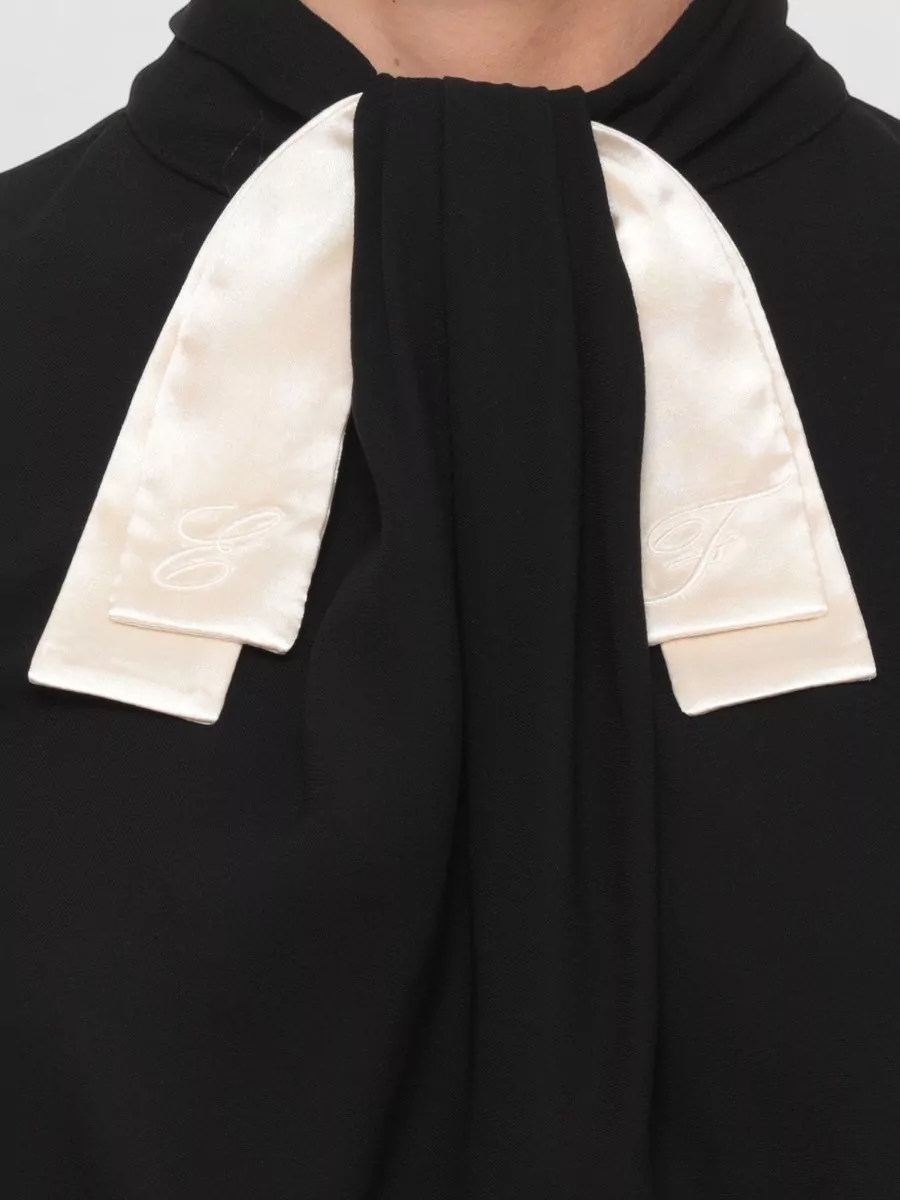 Elisabetta Franchi High-Neck Long-Sleeve Blouse