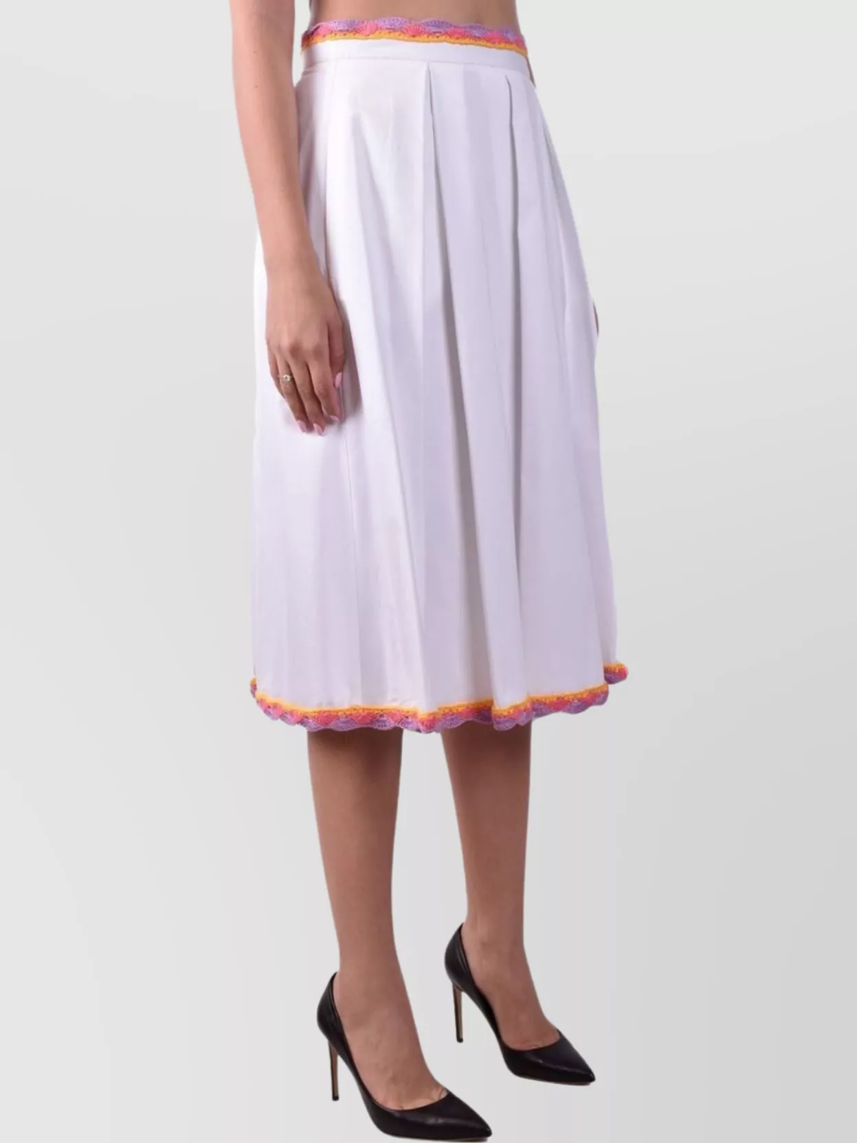 Moschino Waist A-Line Pleated Trim Skirts