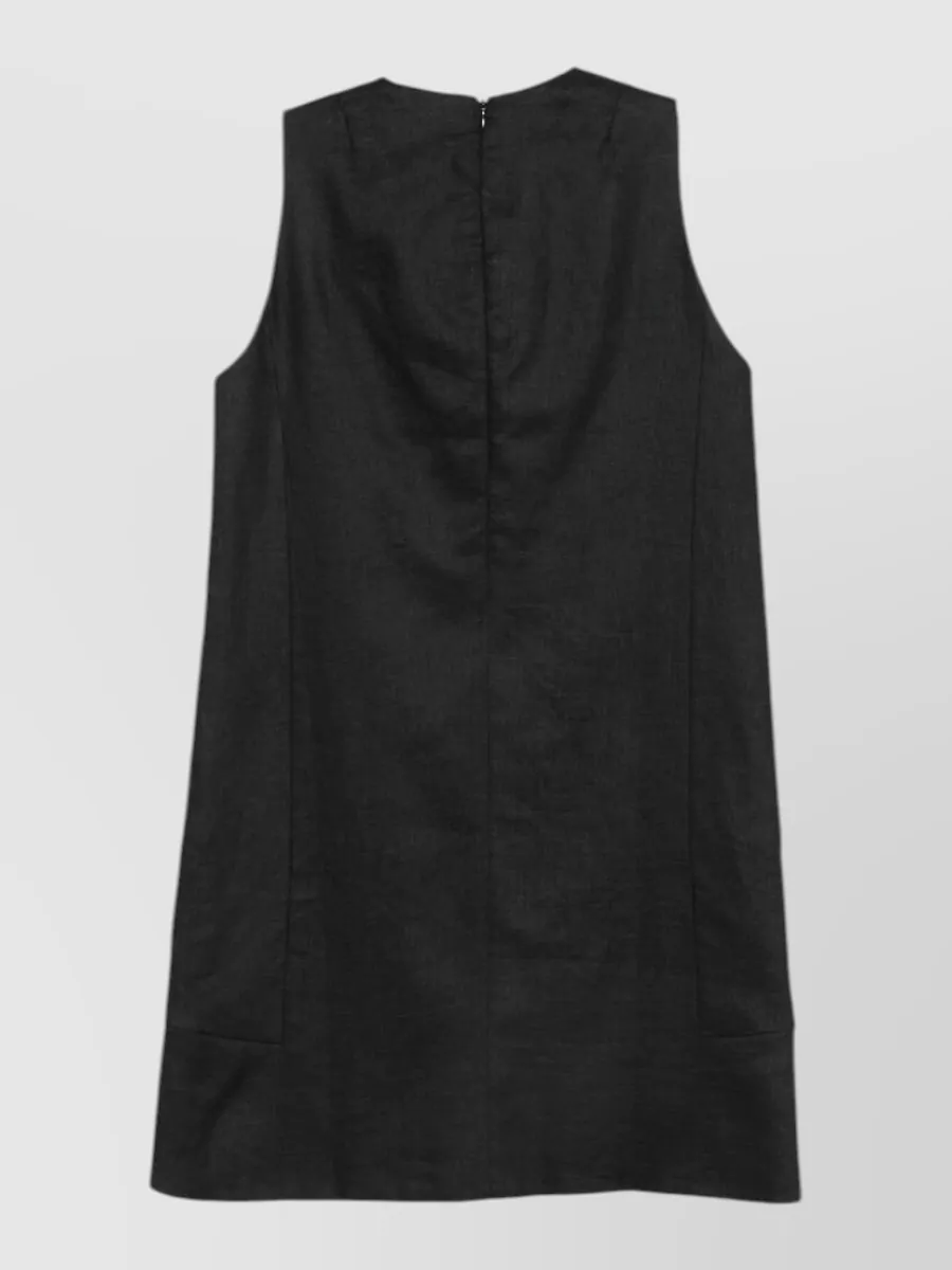 Semicouture Linen Sleeveless Mini Dress