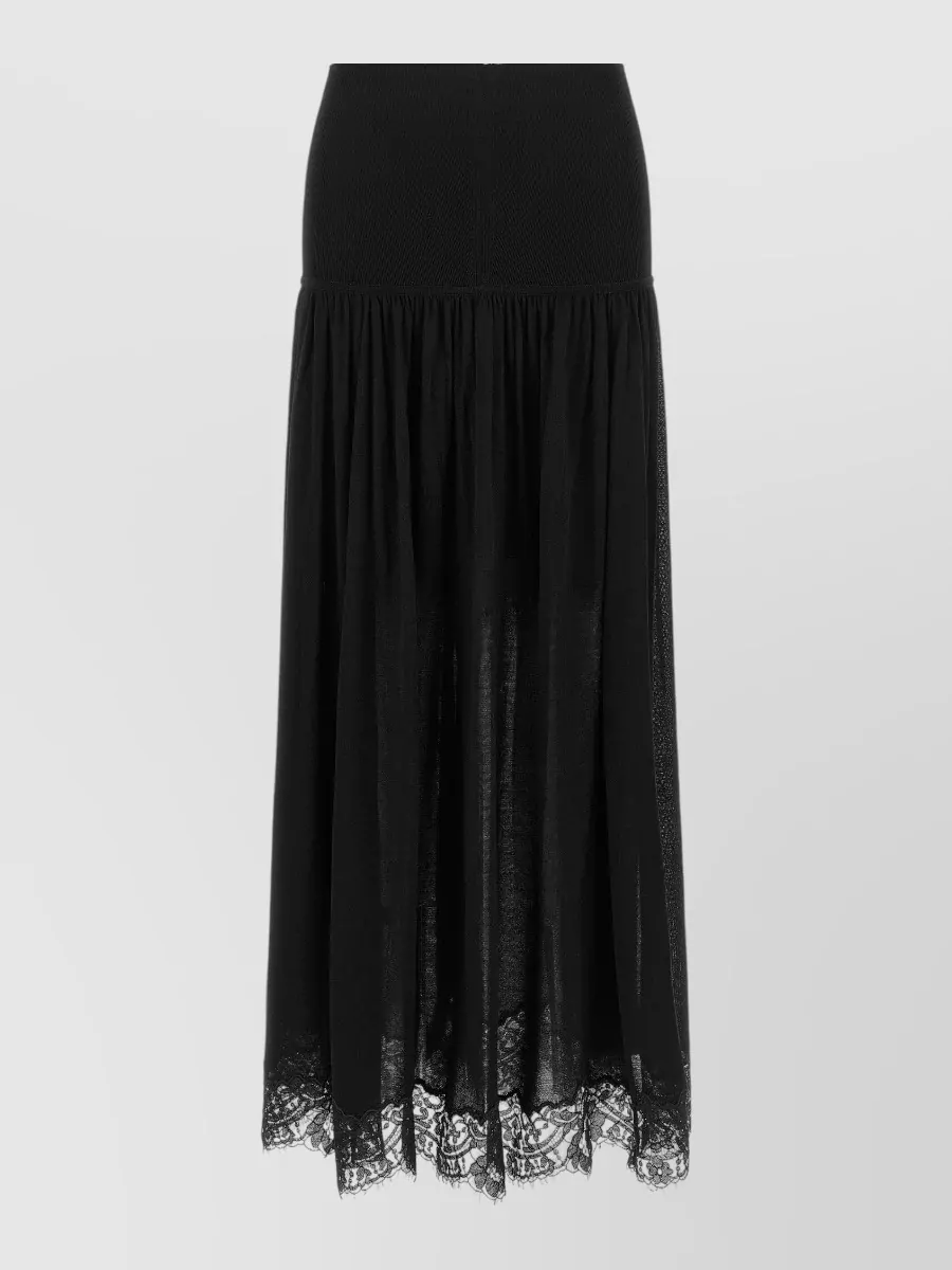 Zimmermann lace-trim high-rise flared maxi skirt