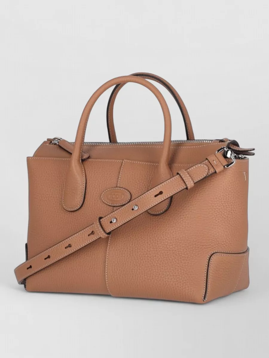 Tod's Textured Tote Bag Detachable Strap Top Handles