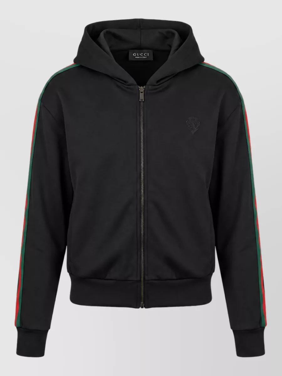 Gucci Hooded jacket with web insert