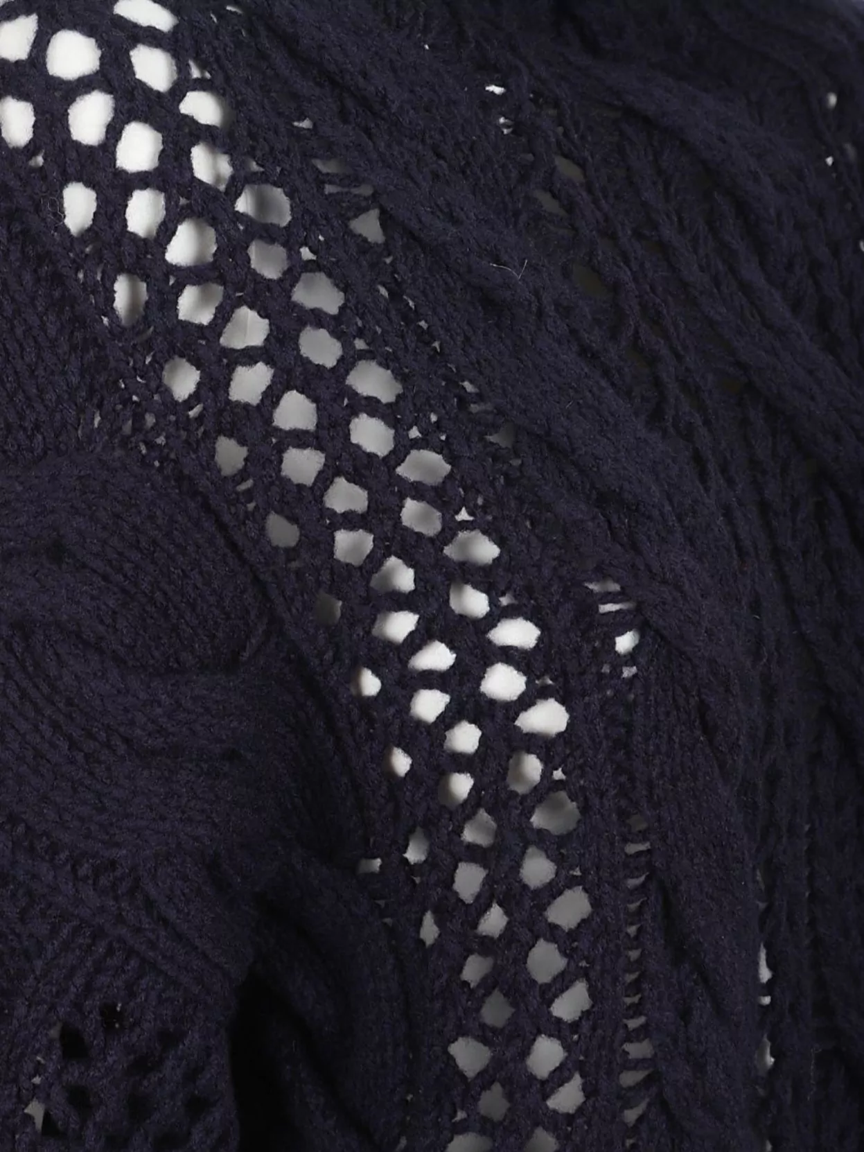 S Max Mara Cable Knit High Neck Long Sleeve Top
