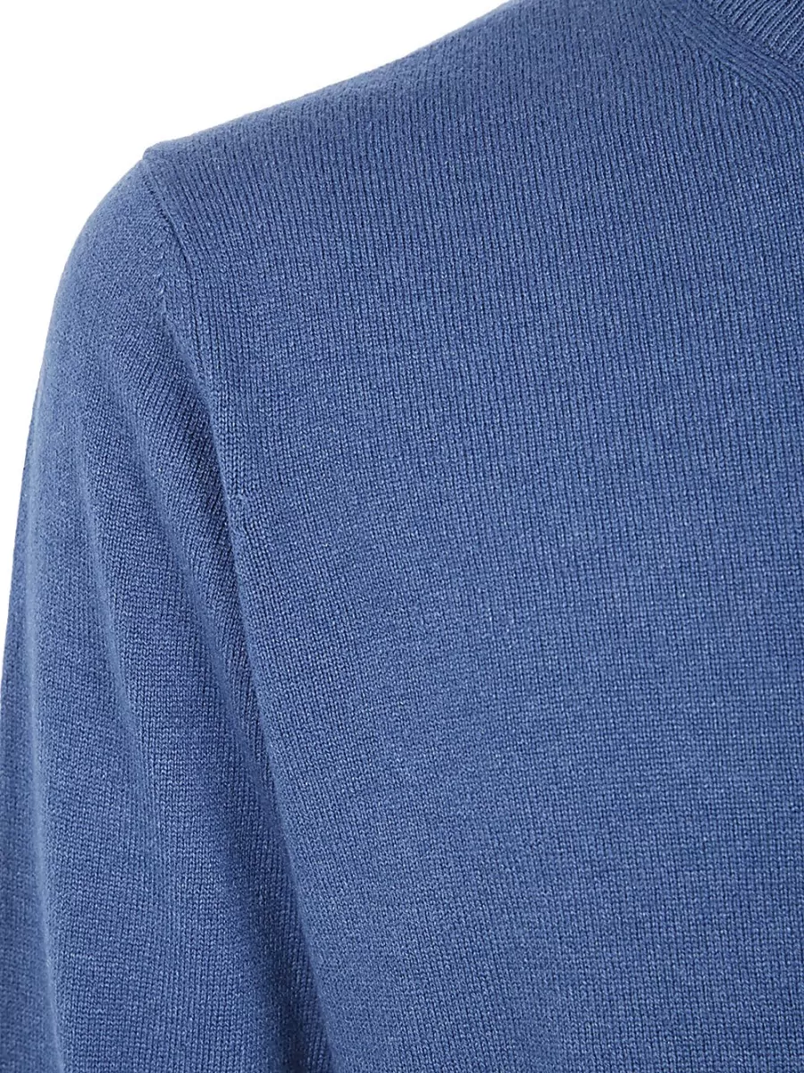 Filippo De Laurentis Wool Silk Cashmere Fine-Knit Crew-Neck Jumper