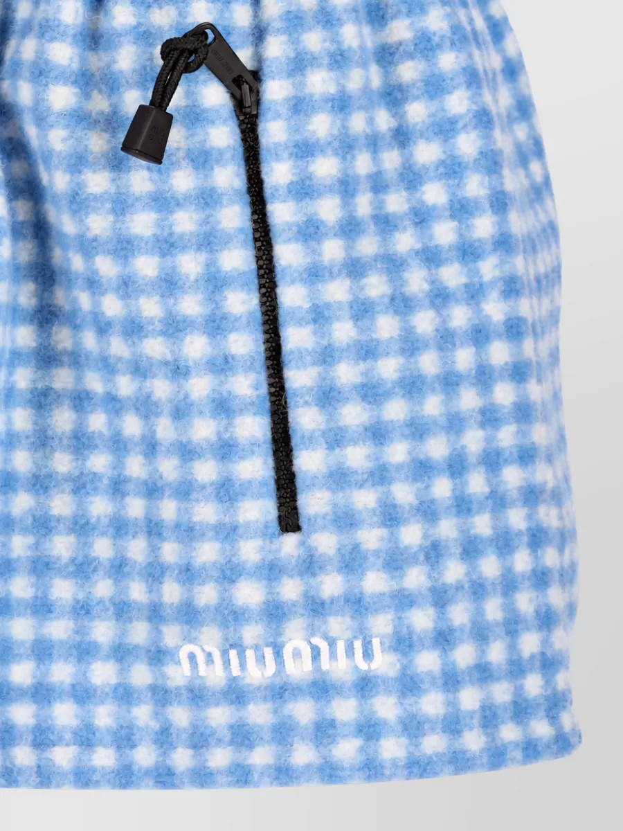 Miu Miu Checked Fleece Mini Skirt