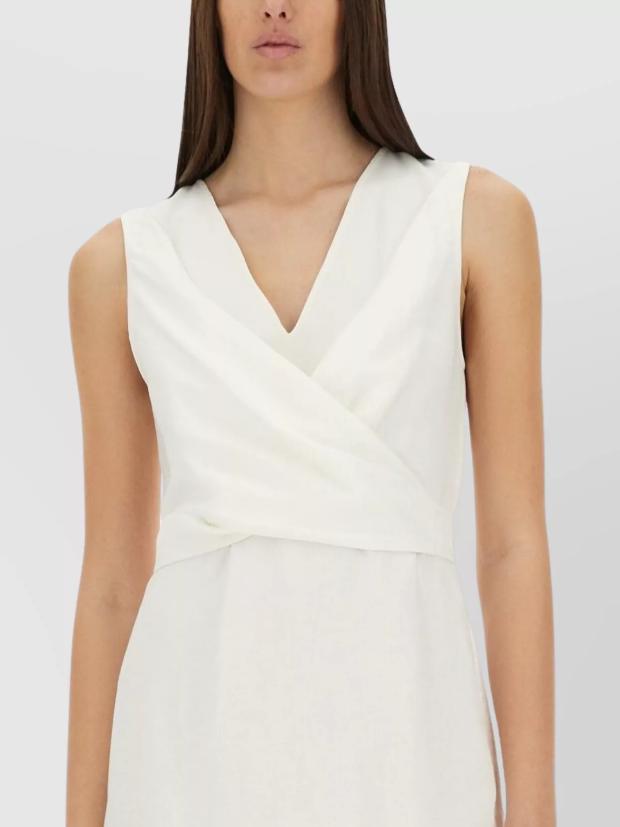 Brunello Cucinelli Slim Fit V-Neckline Wrap-Effect Dress