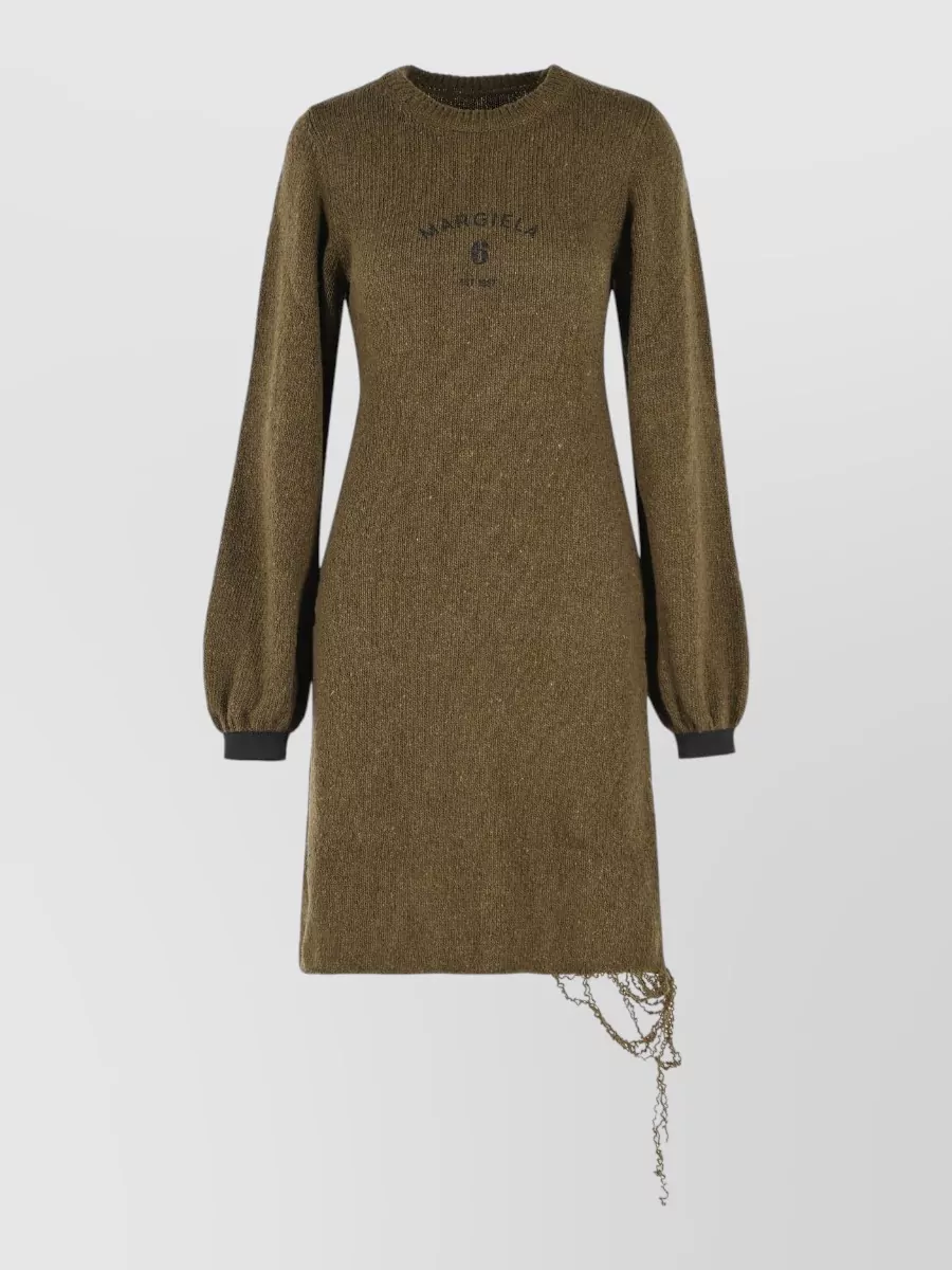 Mm6 Maison Margiela Wool-blend printed midi knitted dress