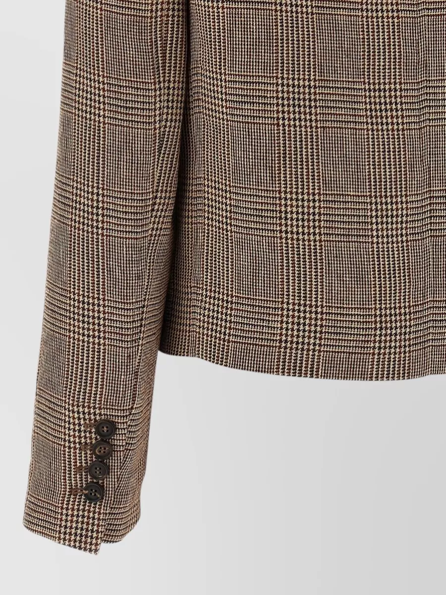 Brunello Cucinelli Linen Checked Cropped Jacket