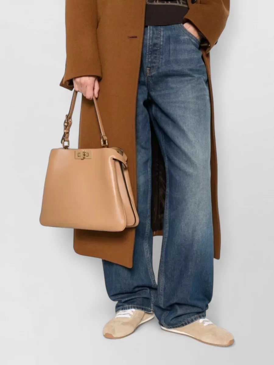 Fendi Medium Soft Shoulder Bag With Adjustable Strap In Orange