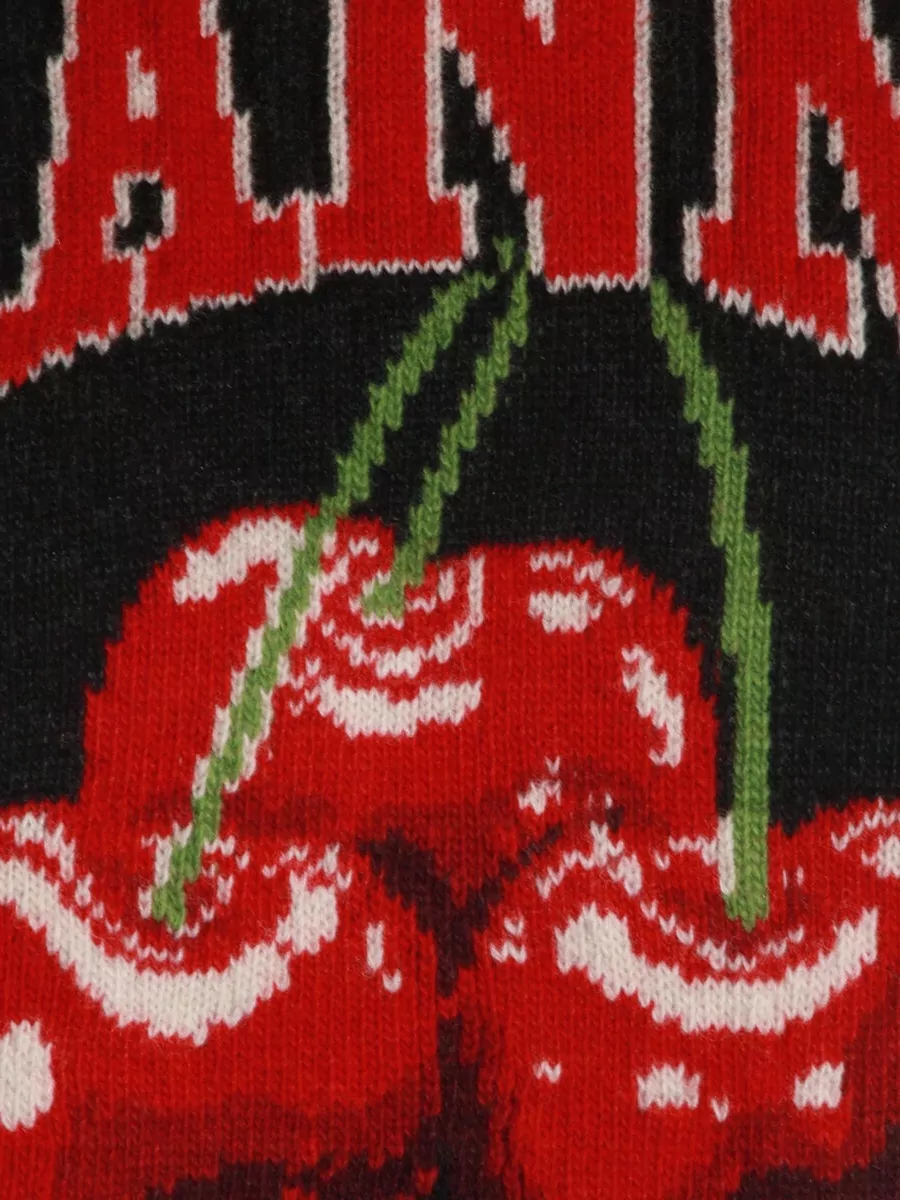 Ganni Sleeveless Intarsia Knit Crew Neck Top