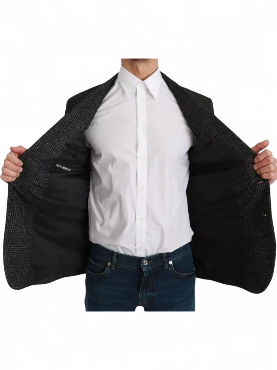 Dolce&Gabbana Wool Silk Cashmere Checked Slim-Fit Blazer