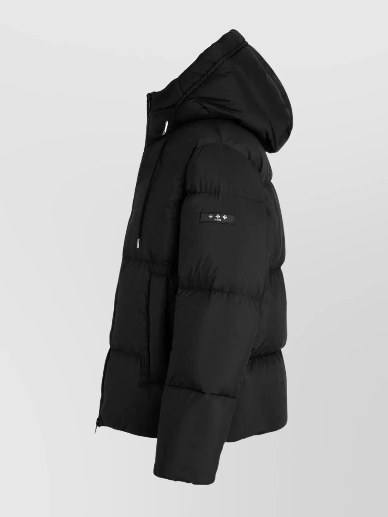 Tatras Hooded Long Sleeve Padded Coat With Pockets In Black
