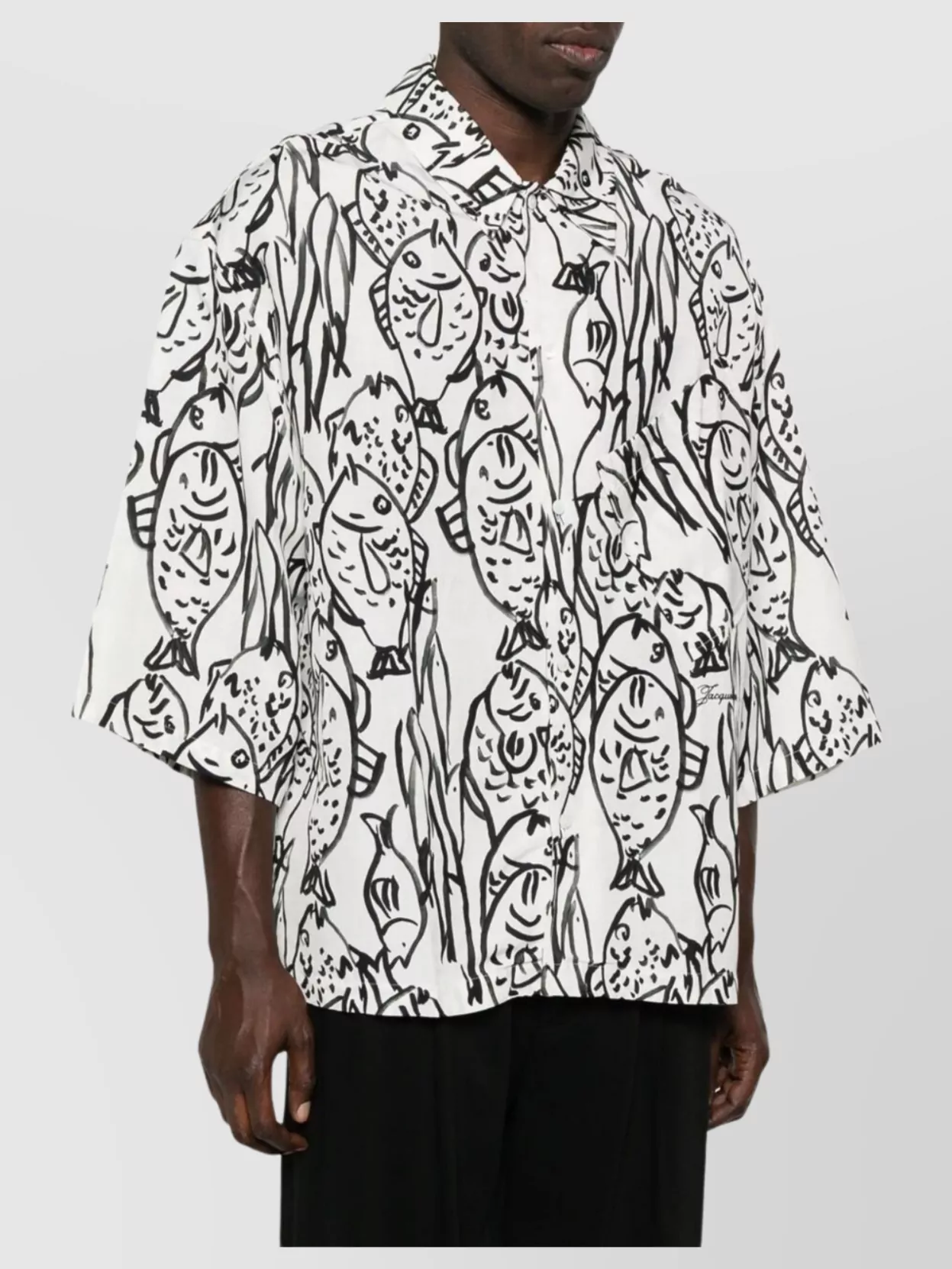 Jacquemus Fish Print Button-Down Collar Shirt