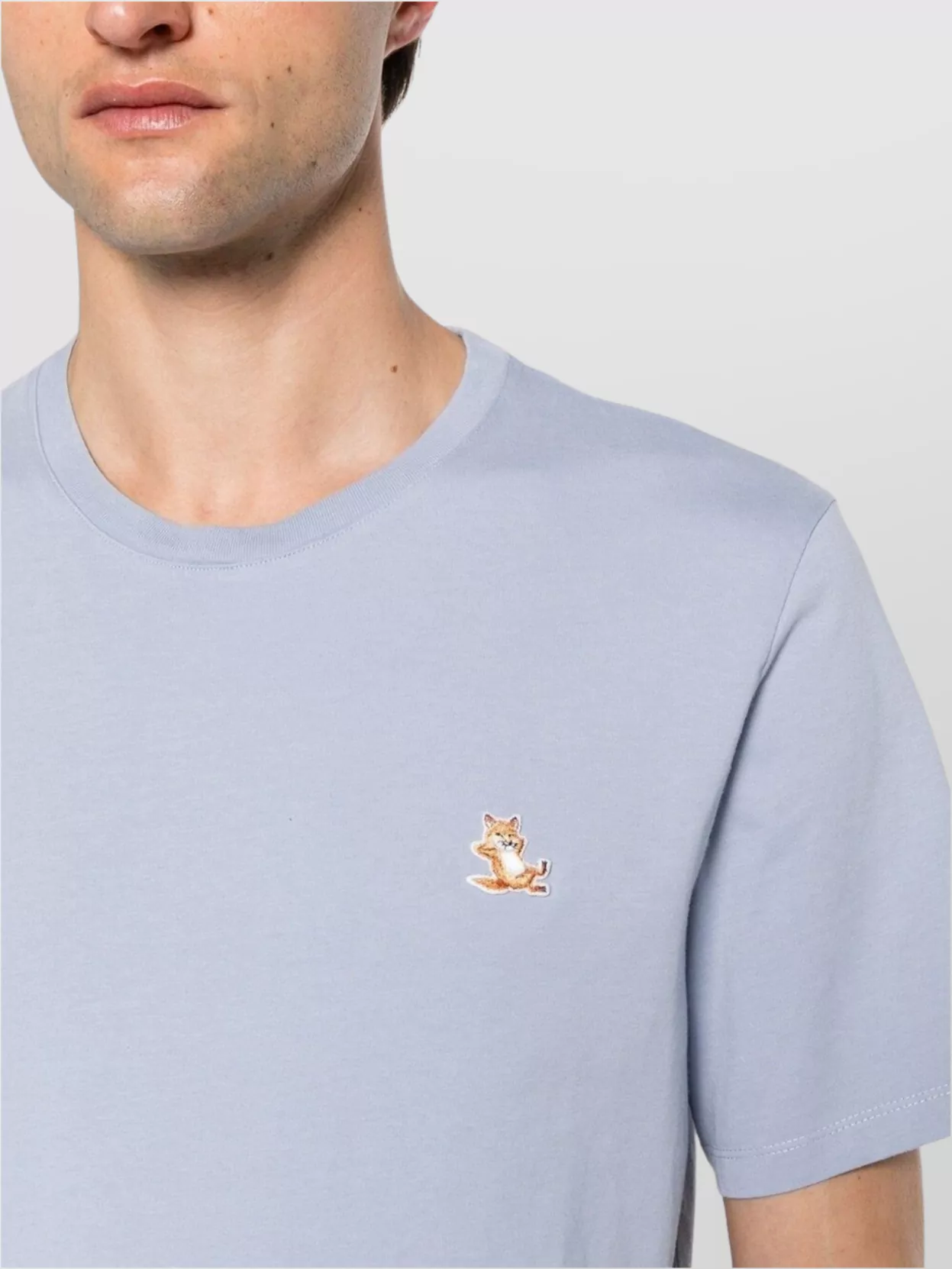 Maison Kitsuné Fox Patch Tee-Shirt Regulier Col Rond
