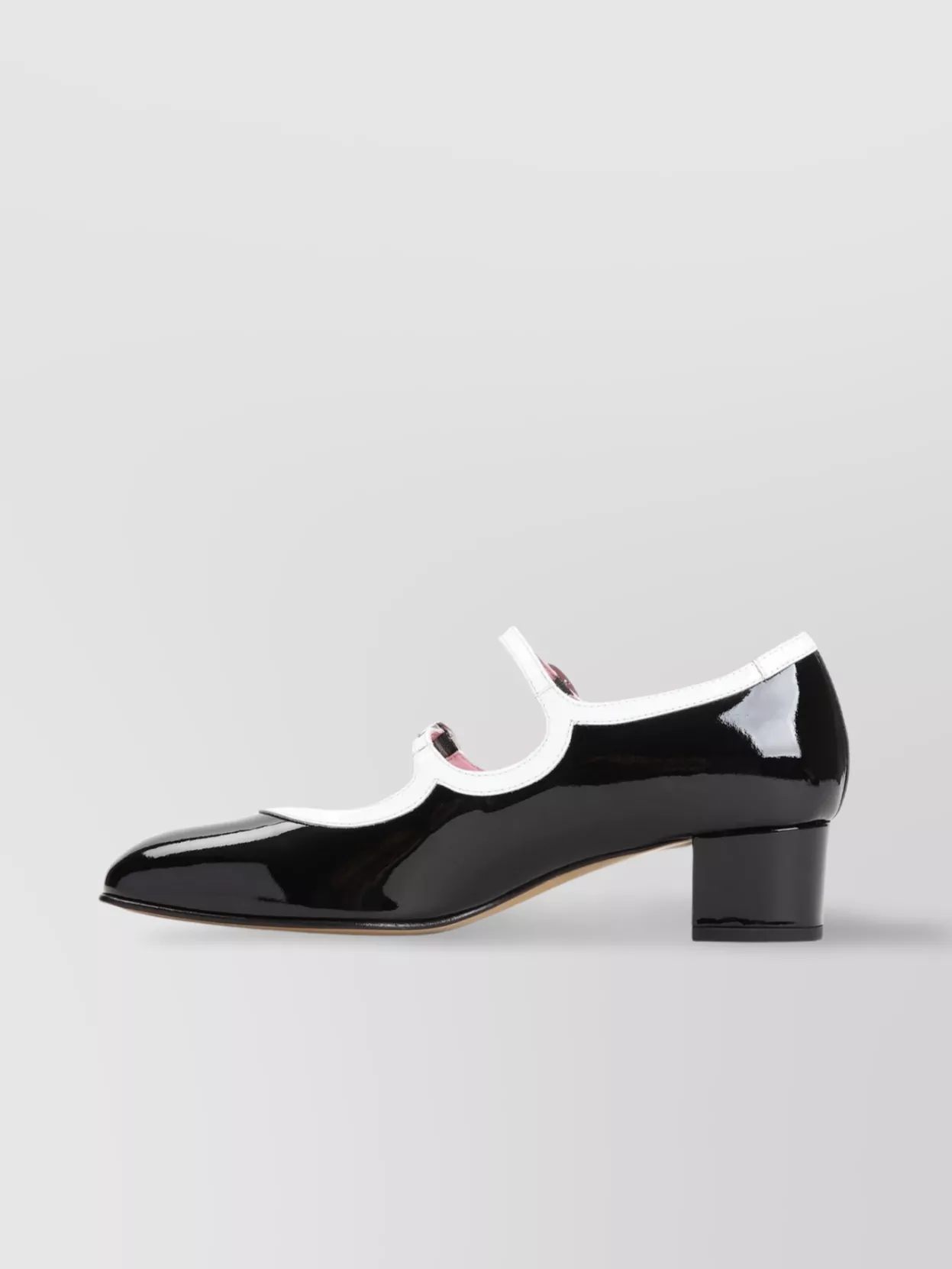 Carel Almond Toe Block Heel Leather Pumps