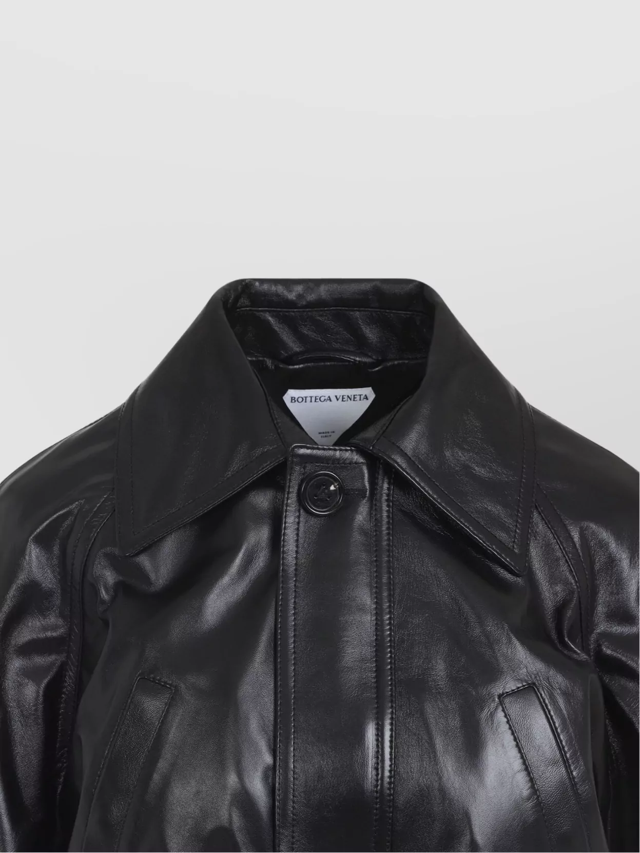 BOTTEGA VENETA SHORT LAMB LEATHER BOMBER JACKET