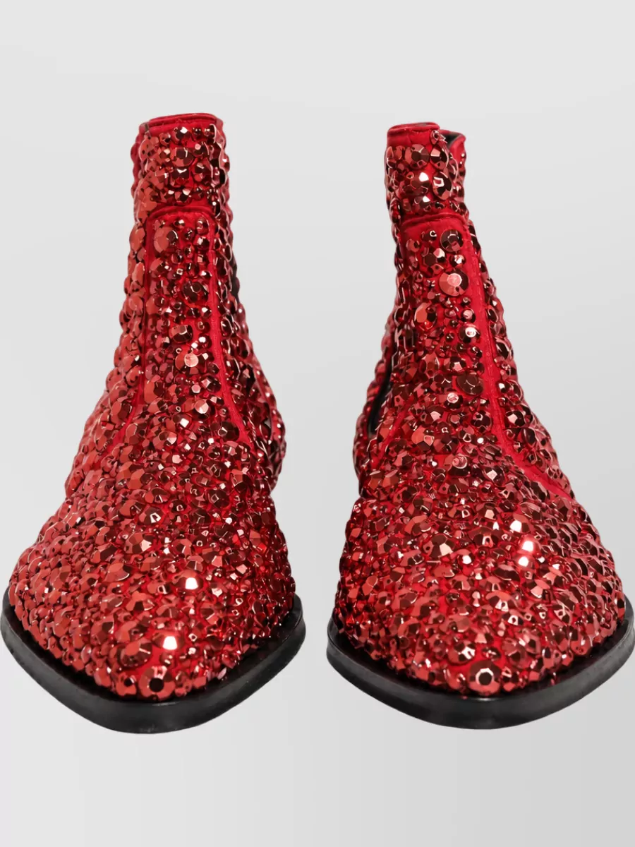 Dolce&Gabbana Leather Embellished Chelsea Boots