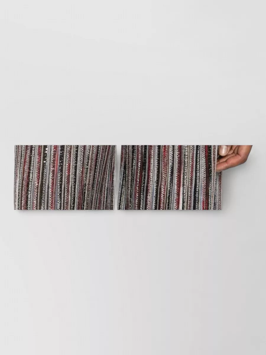 Missoni High Rise Striped Metallic Wide Leg Trousers