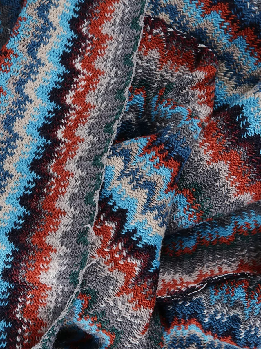Missoni Textured Knit Scarf Fringed Ends