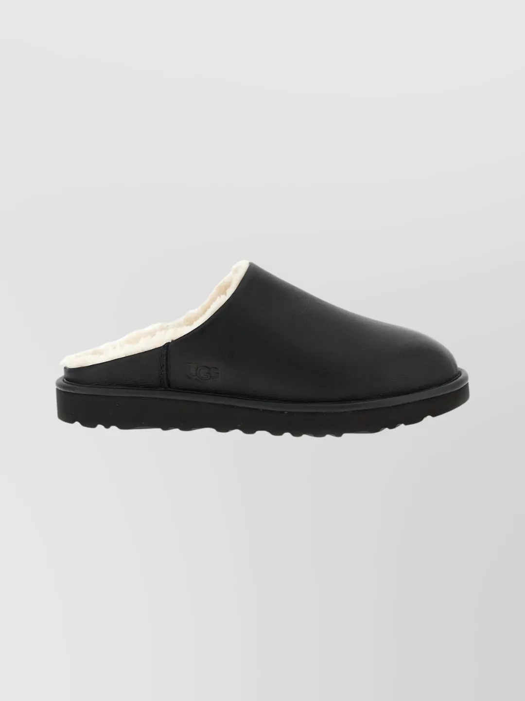 Ugg Round Toe Slip-on Mules Shearling Lining In Black