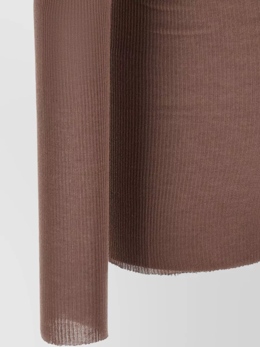 Rick Owens Ribbed Silk-Blend Long-Sleeve T-Shirt