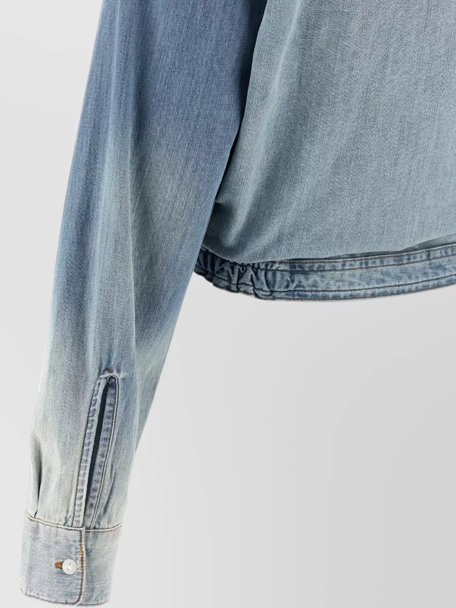 R13 Asymmetric Denim Wrap Shirt