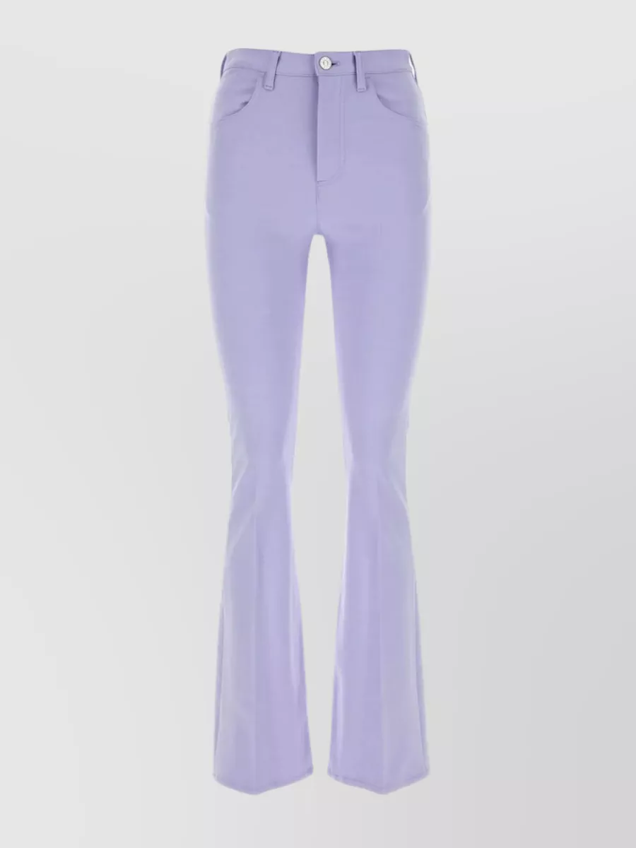 Shop Marni Jersey Flared Pant With Belt Loops In Purple