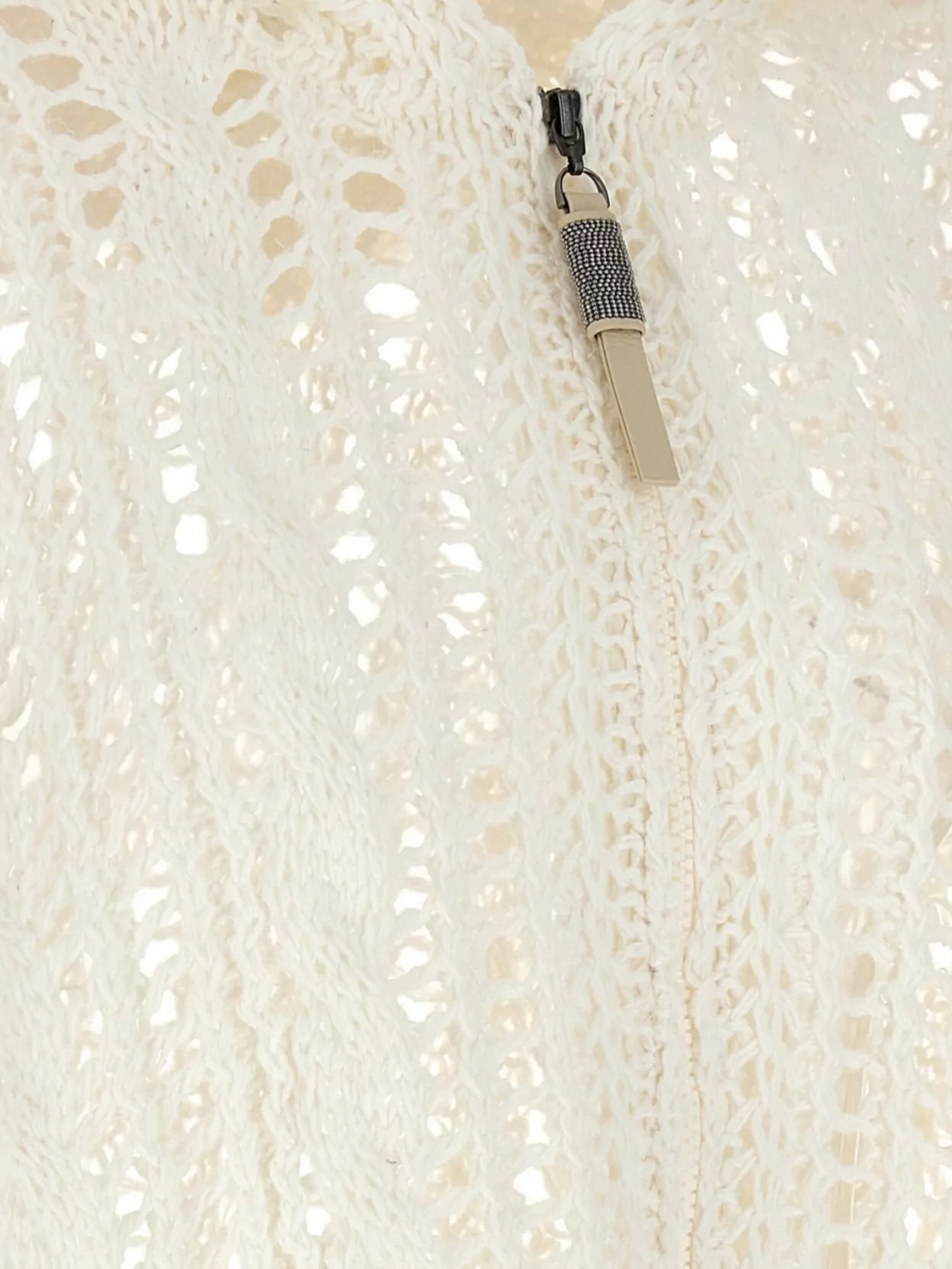 Brunello Cucinelli Cable & Mesh Sweaters And Cardigans White