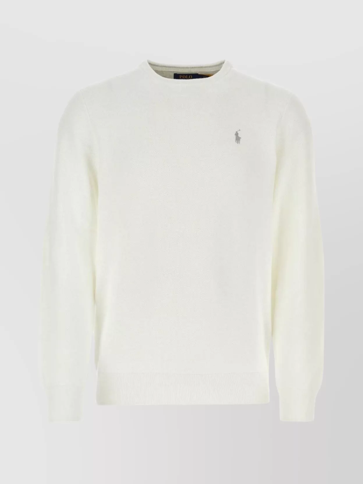 Shop Polo Ralph Lauren Ribbed Crewneck Sweater With Hem And Cuff Detail