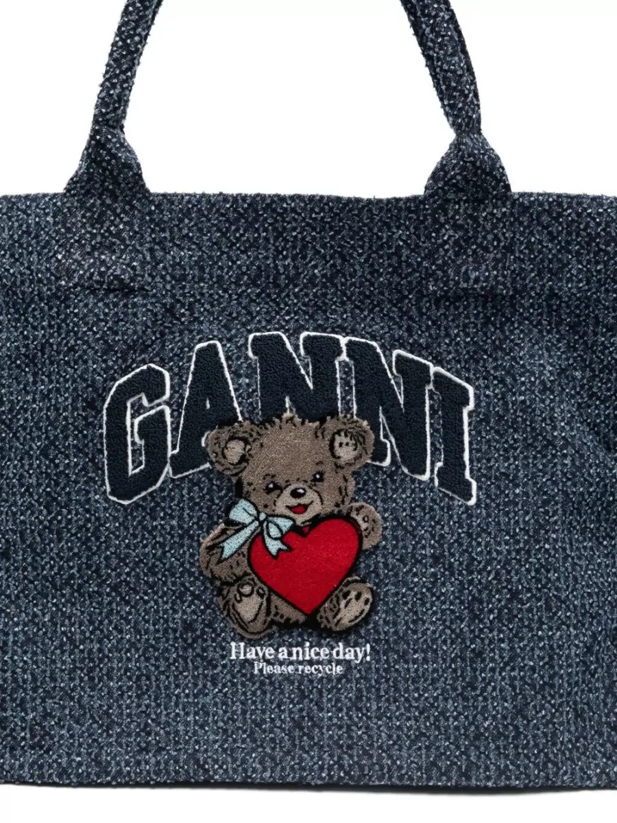 Ganni Cabas Cotton Tote Bag