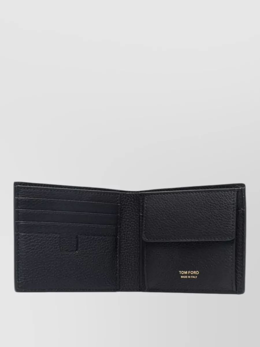 Tom Ford Leather Wallet Bifold Design Textured Finish