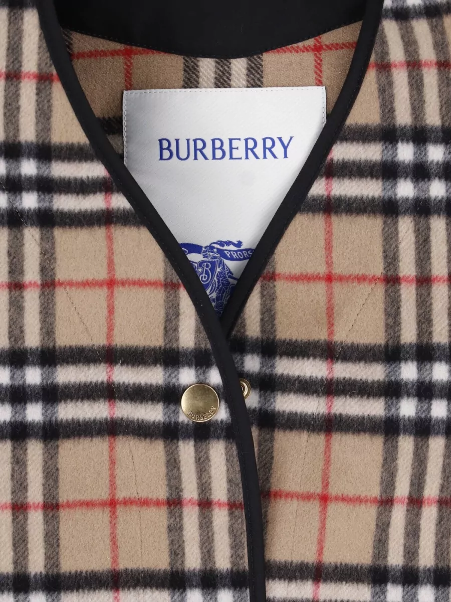 Burberry Checked Wool Cashmere Cape
