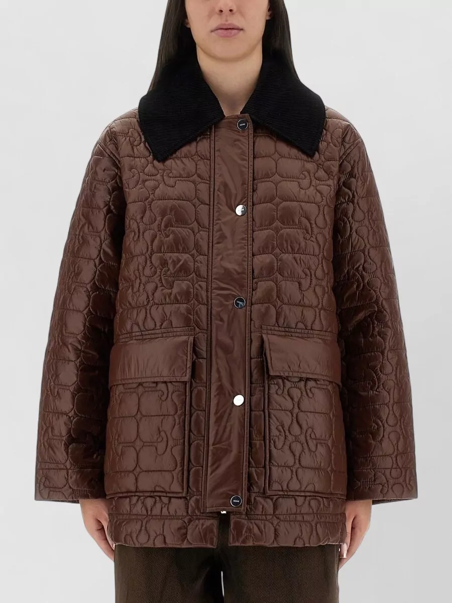 Ganni Quilted midi coat