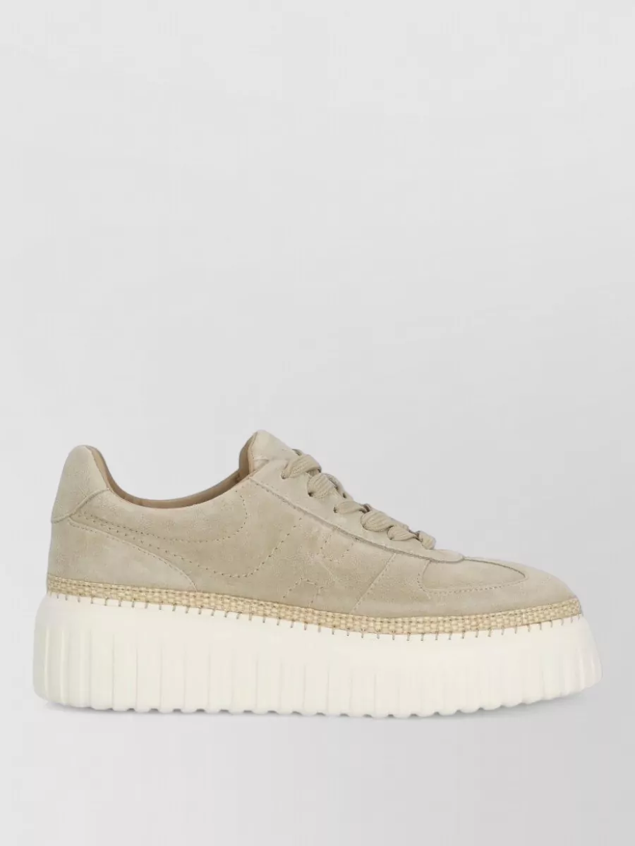 Hogan Leather Low-Top Lace-Up Sneakers
