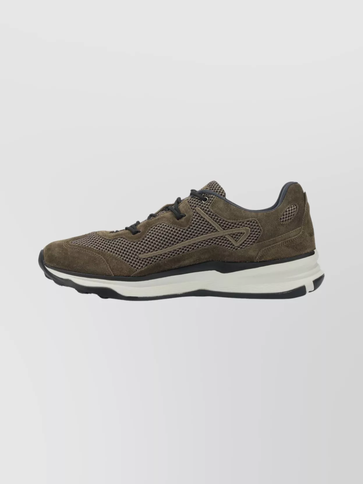 Herno Suede Sneakers With Mesh And Rubber Sole