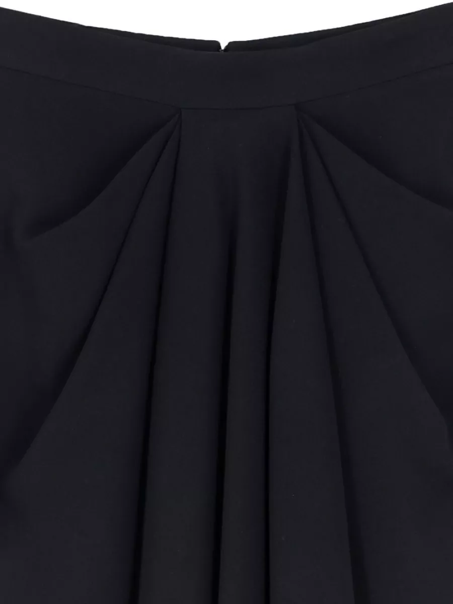 Givenchy High Waist Draped Silk Midi Skirt