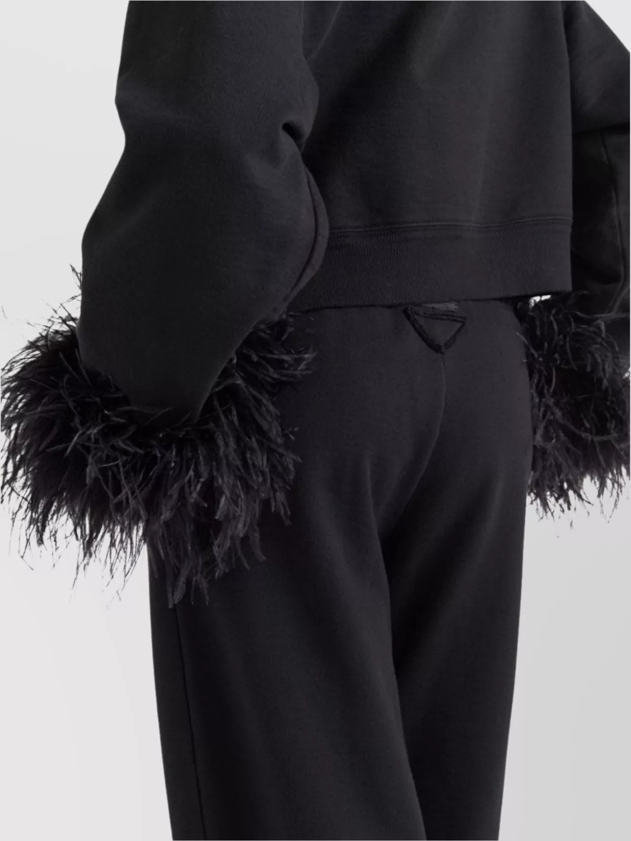 Prada Jogginghose Aus Baumwollfleece Mit Federbesatz