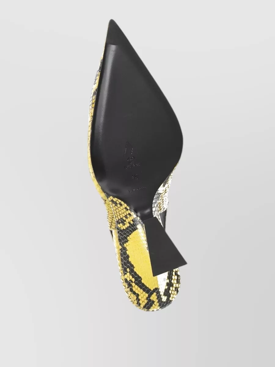 The Attico Leather Snake-Print Slingback Pumps