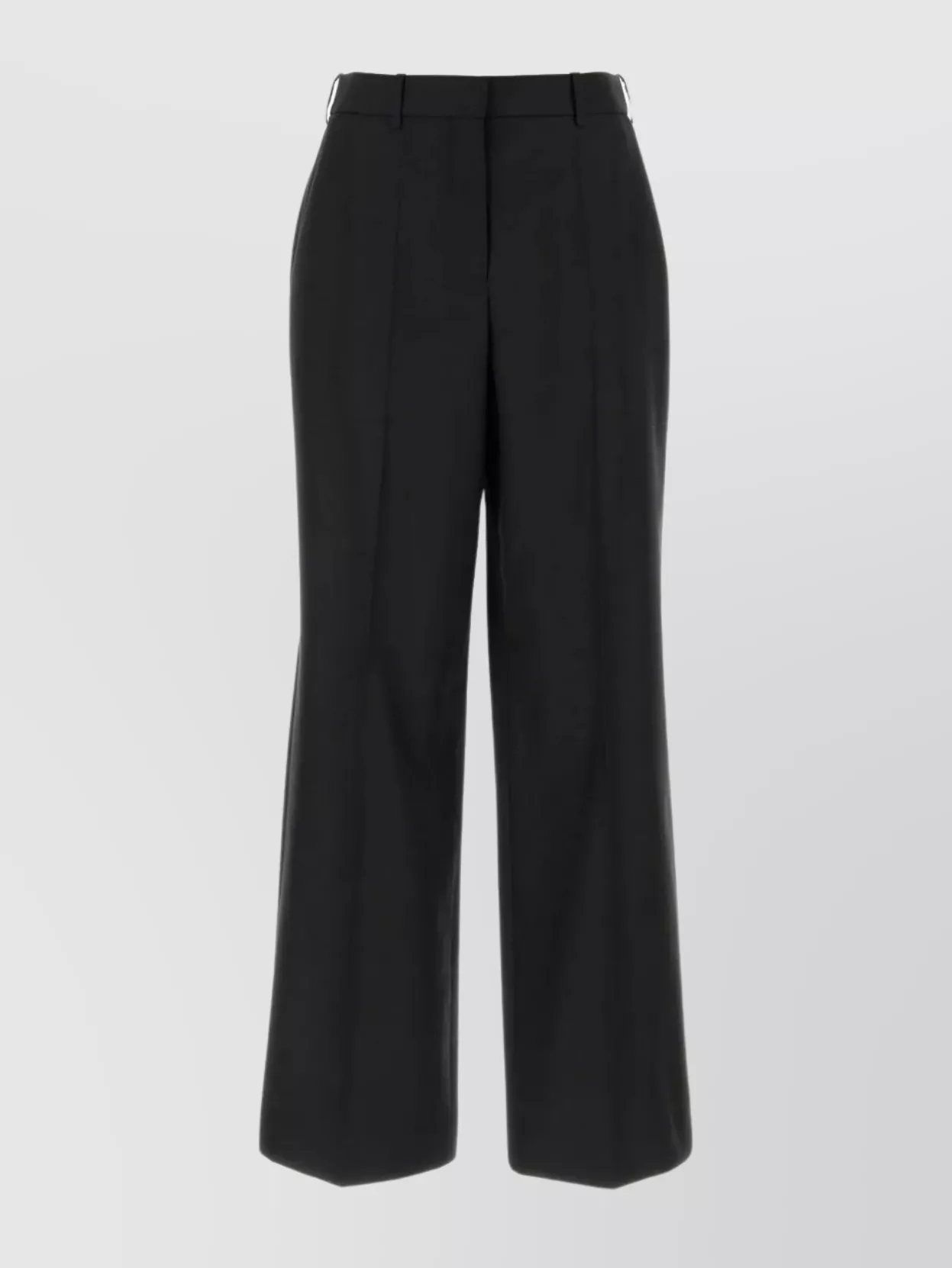 Shop Loewe Wide-leg Wool Trousers With Central Pleats