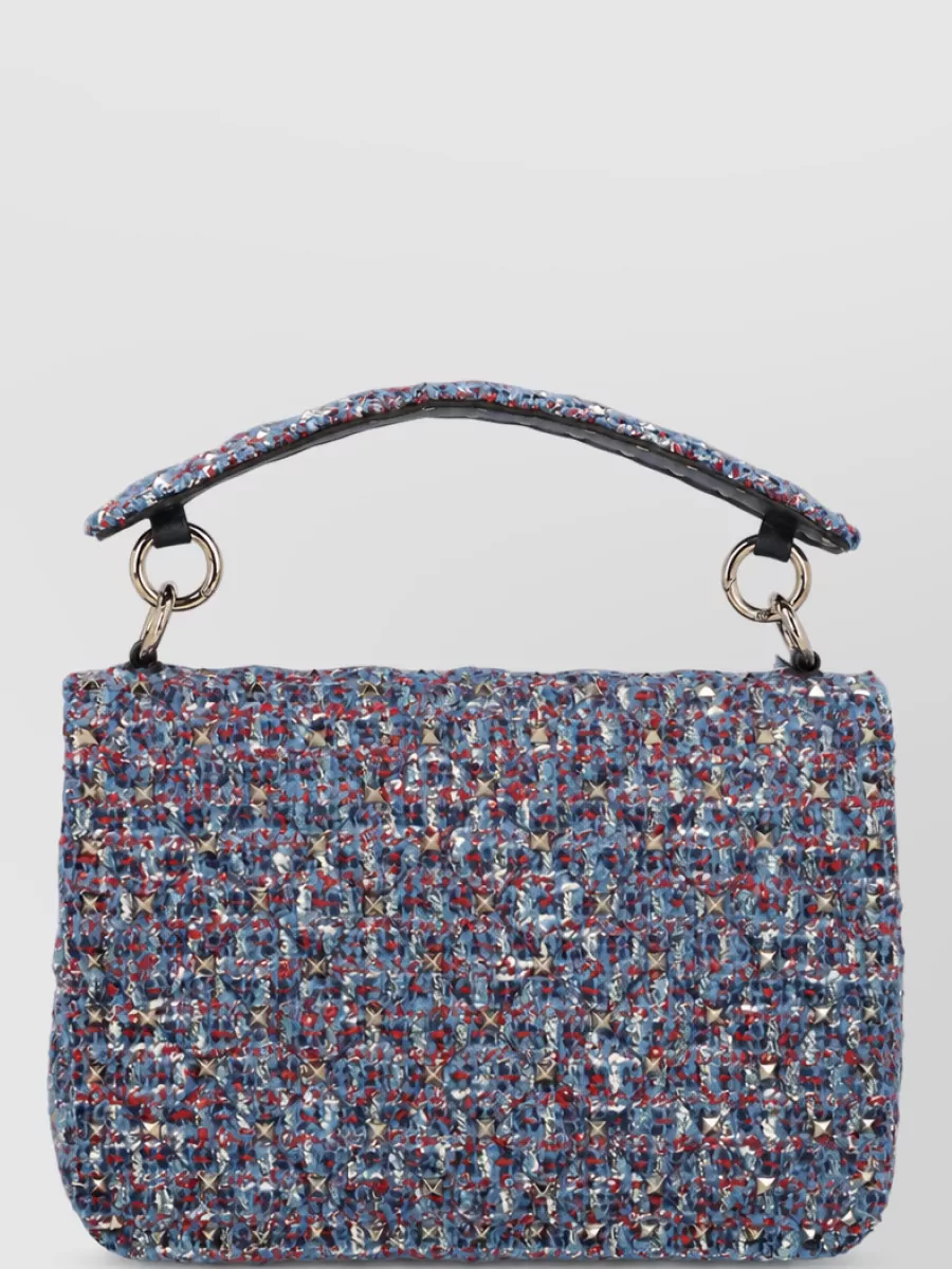 Valentino Garavani rockstud spike medium tweed shoulder bag
