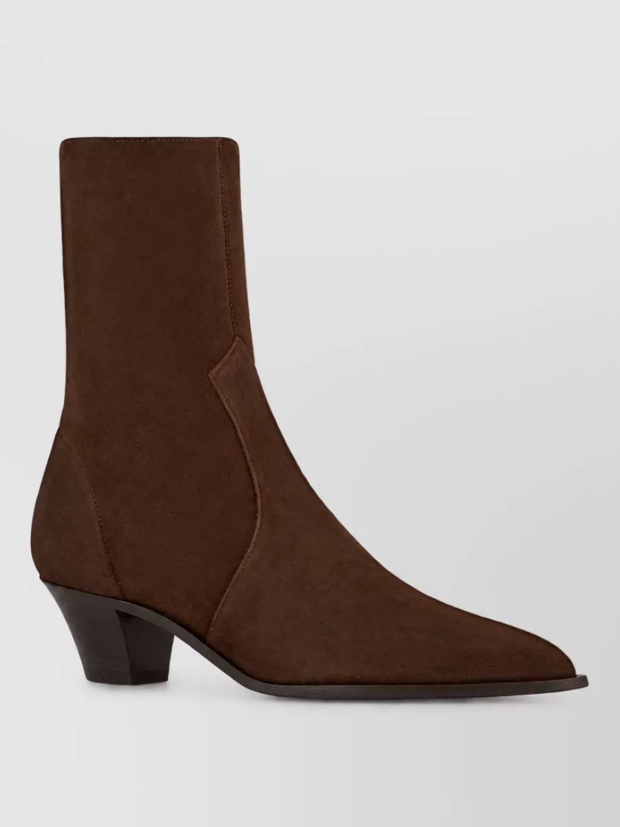 Aquazzura Suede Leather Ankle Boots Sentier Bootie