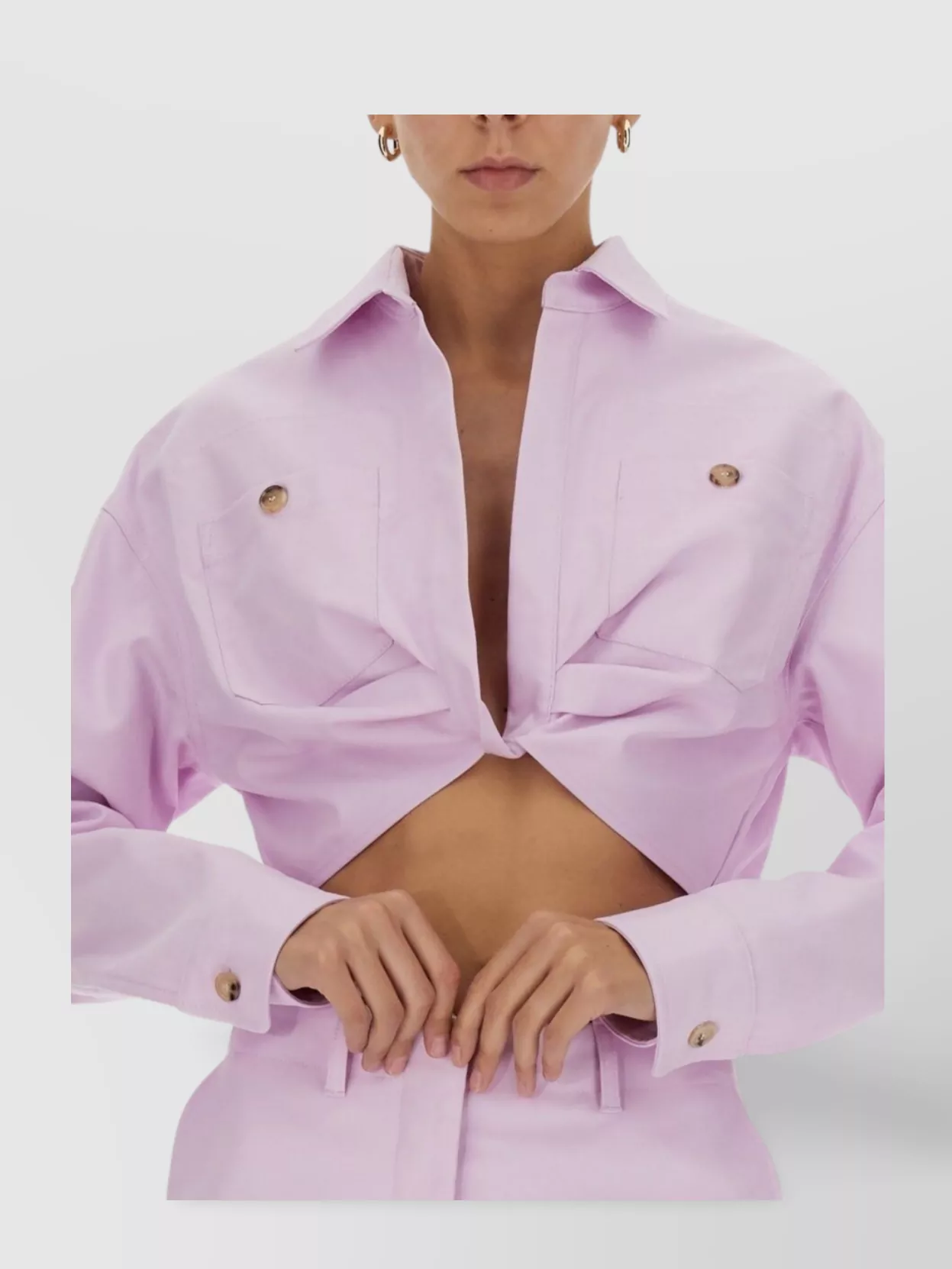 Off-white Co Twist Cropped Cargo Shirt